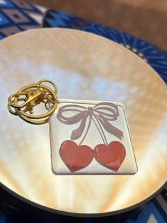 Heart cherry keychain