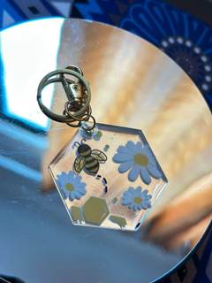 Bee and Flowers Keychain