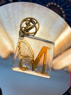 Butterfly Initial Keychain