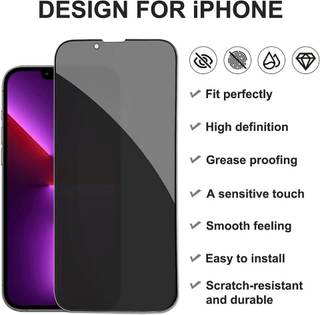 **Black Privacy Tempered Glass – iPhone 13/13 Pro/14**