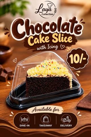 Chocolate Cake Slice with Icing