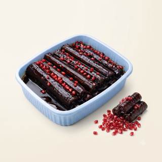 Lavashak rolls in pomegranate molasses