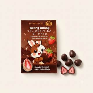 Berry Bunny freeze dried strawberry dark chocolate