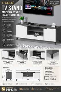 TV Stand 2 DOORS + 1 DRAWER
